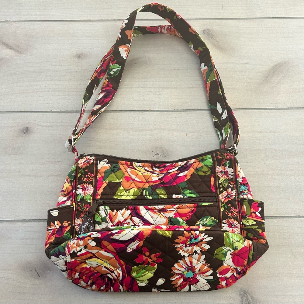 NWOT Vera Bradley Floral English Rose Adjustable Strap Shoulder Handbag - Picture 6 of 7
